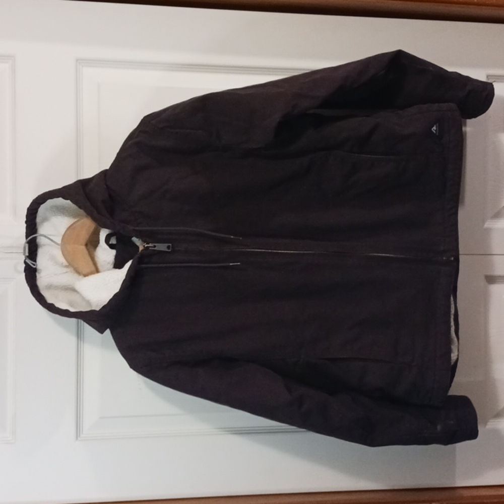 Hooded Sherpa-Lined Performance Jacket - Dark Brown Canvas - L
